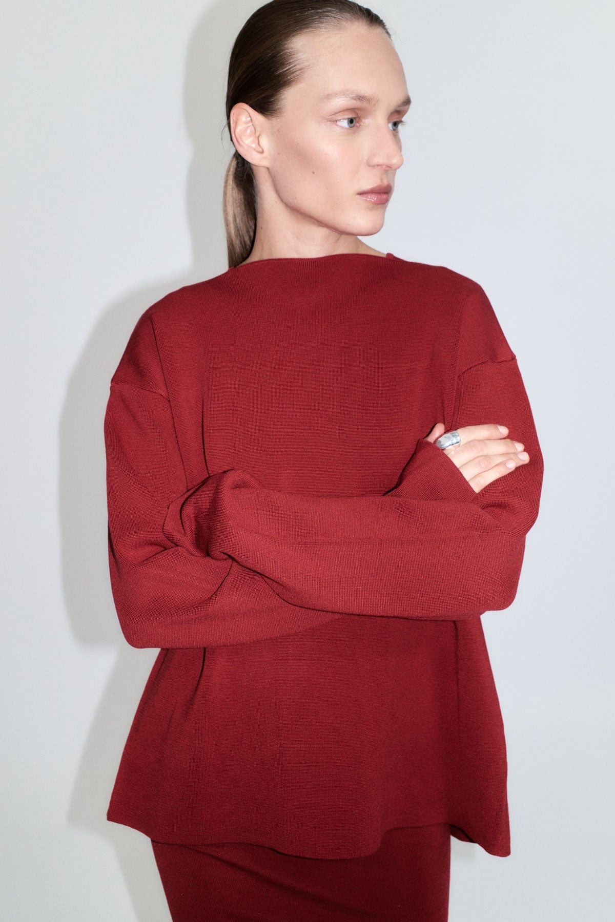 Milano Knit Scarf Jumper - Rosso - 9
