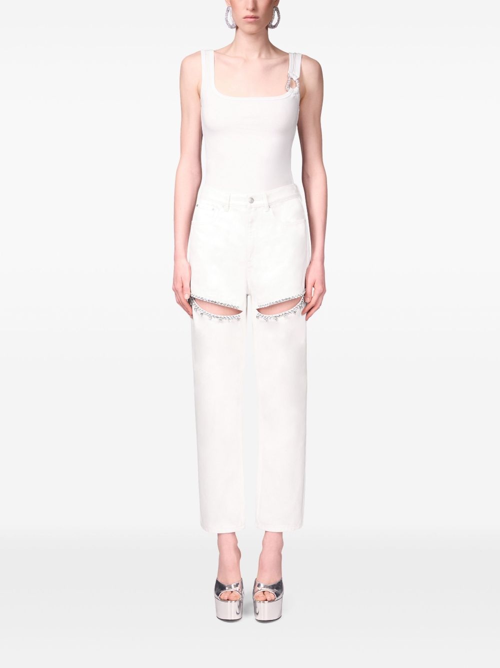 crystal-embellished jeans - 2