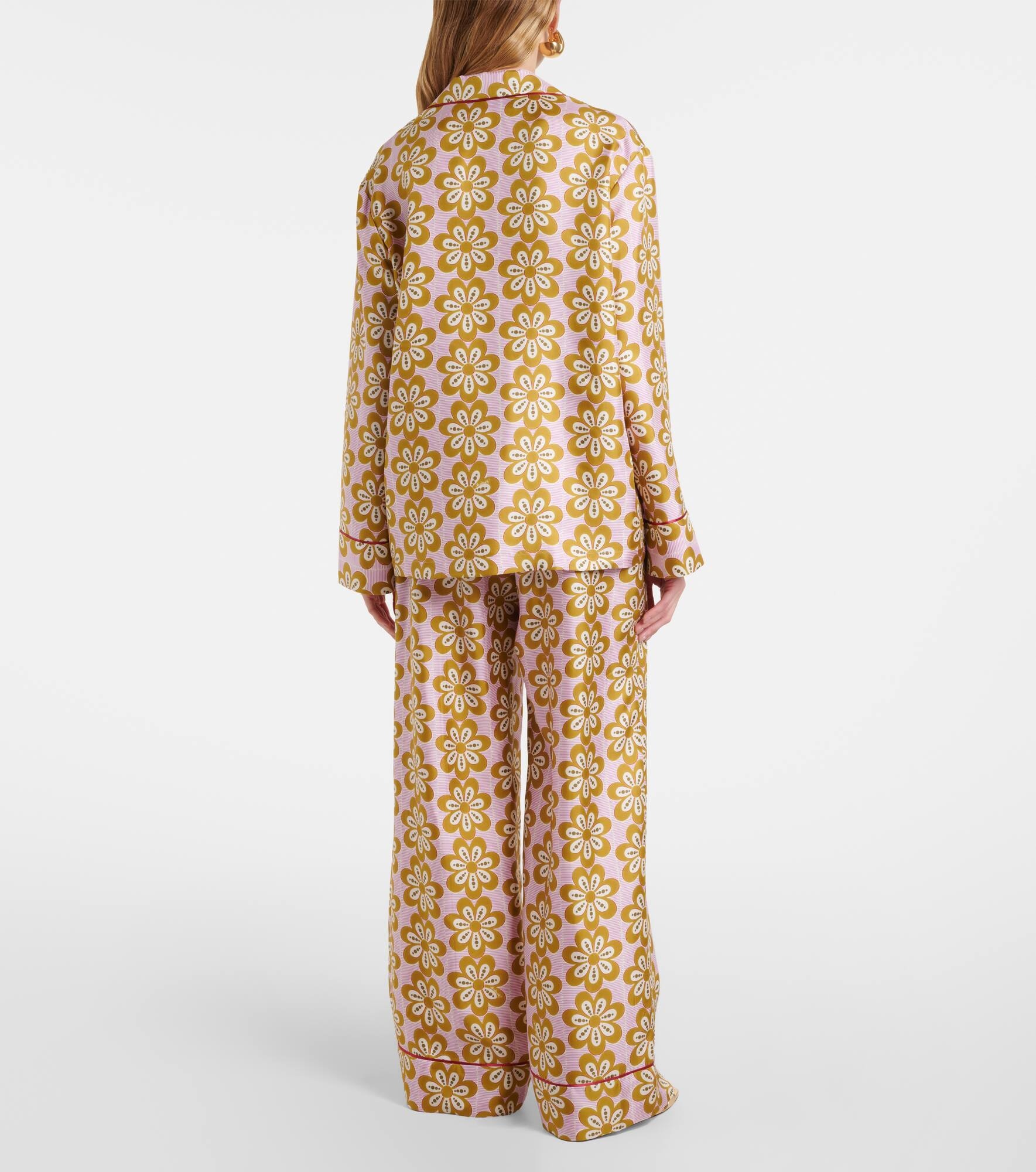 Floral silk twill pijama shirt - 3