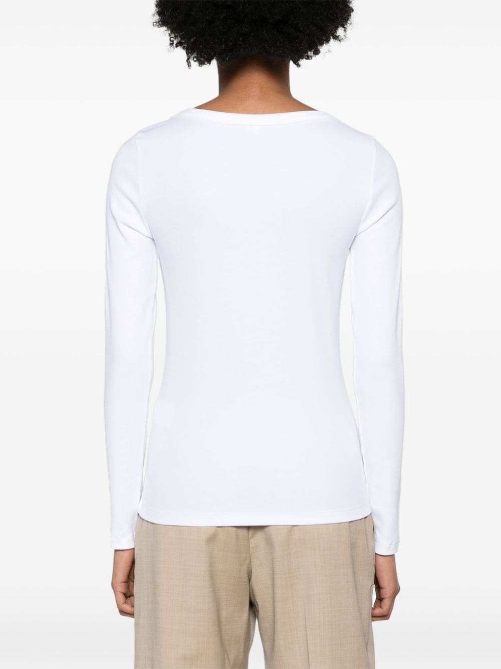 scoop-neck fine-ribbed T-shirt - 4