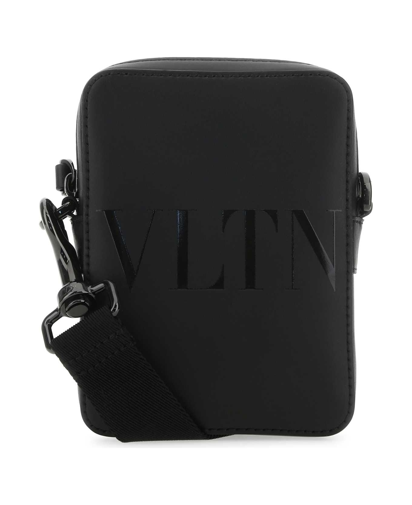 Black Leather Vltn Crossbody Bag - 1