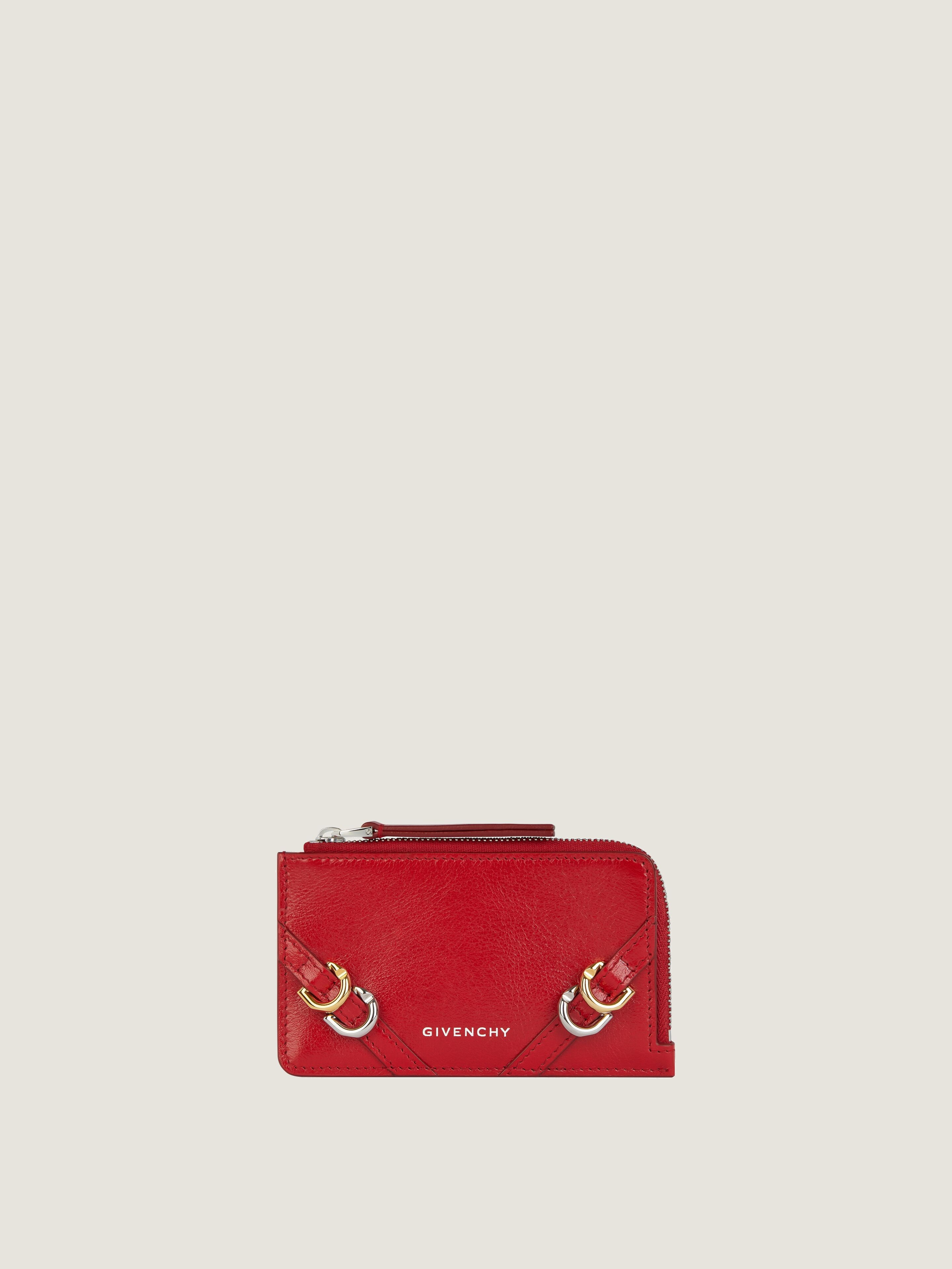 VOYOU ZIPPED CARD HOLDER IN LEATHER - 1