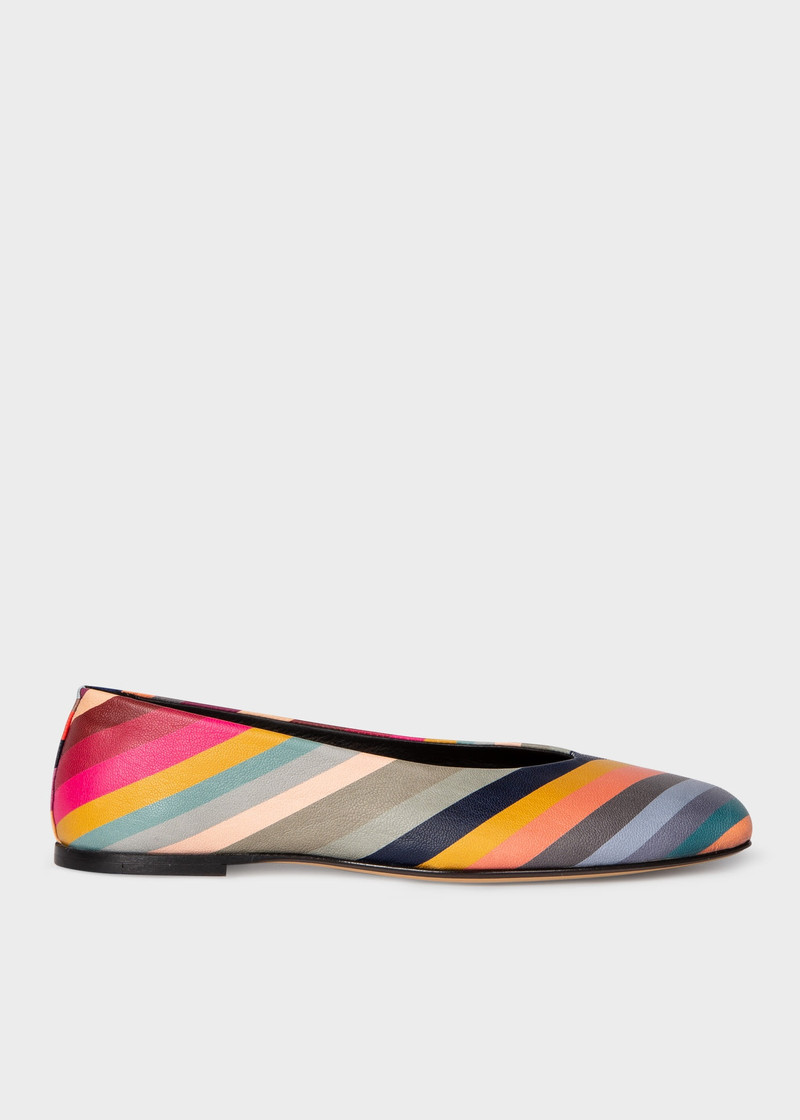 'Swirl' Print Leather 'Grace' Flats 1