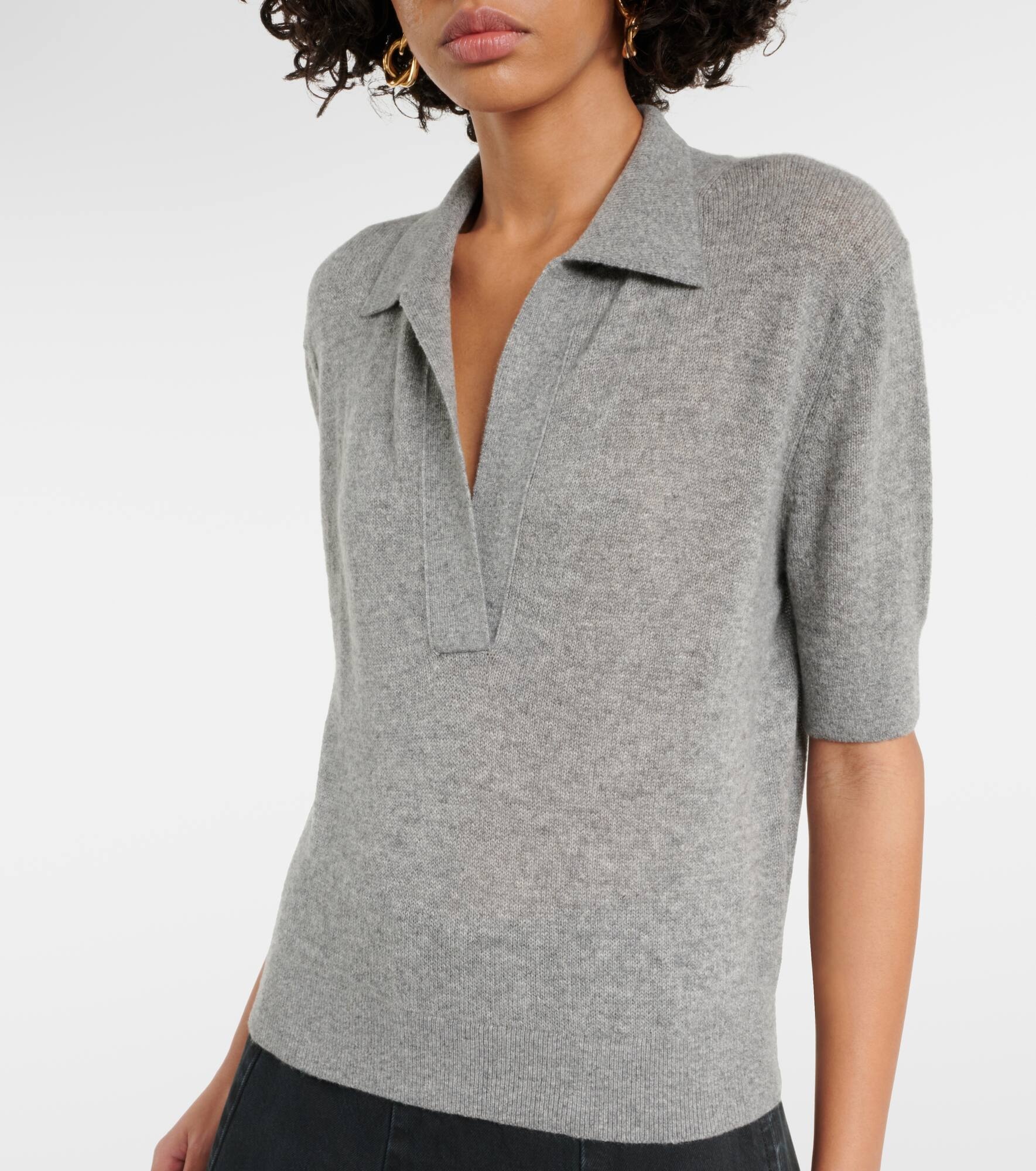 Shrunken Jo cashmere-blend polo sweater - 5
