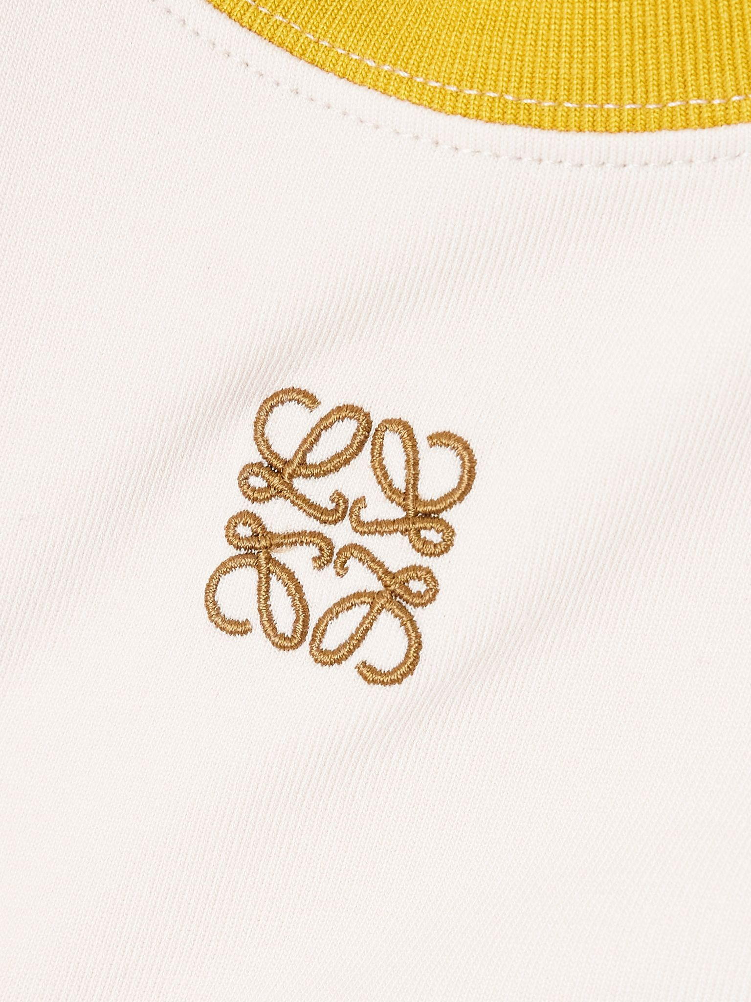 Anagram embroidered two-tone cotton-blend jersey T-shirt White - 5