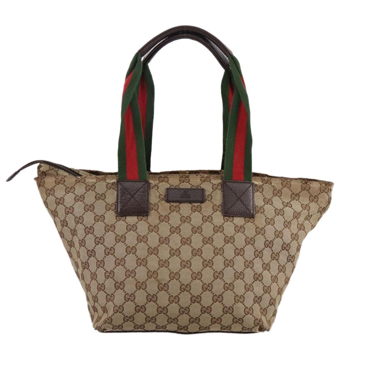 GUCCI GG Canvas Web Sherry Line Tote Bag Beige Silver - 13