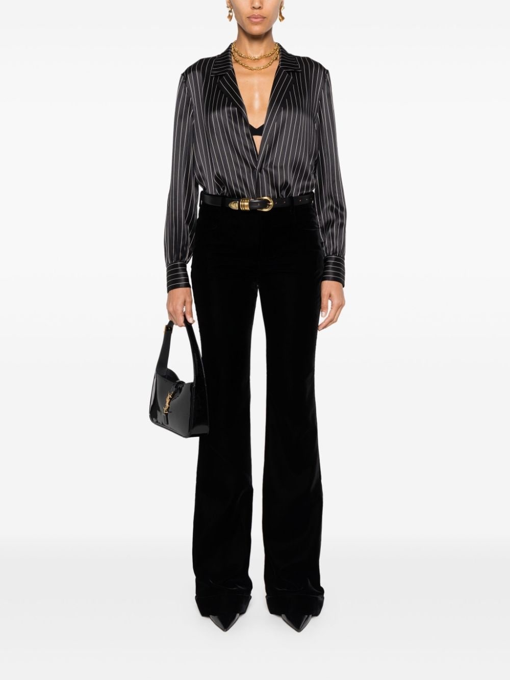 striped silk pajam shirt - 2