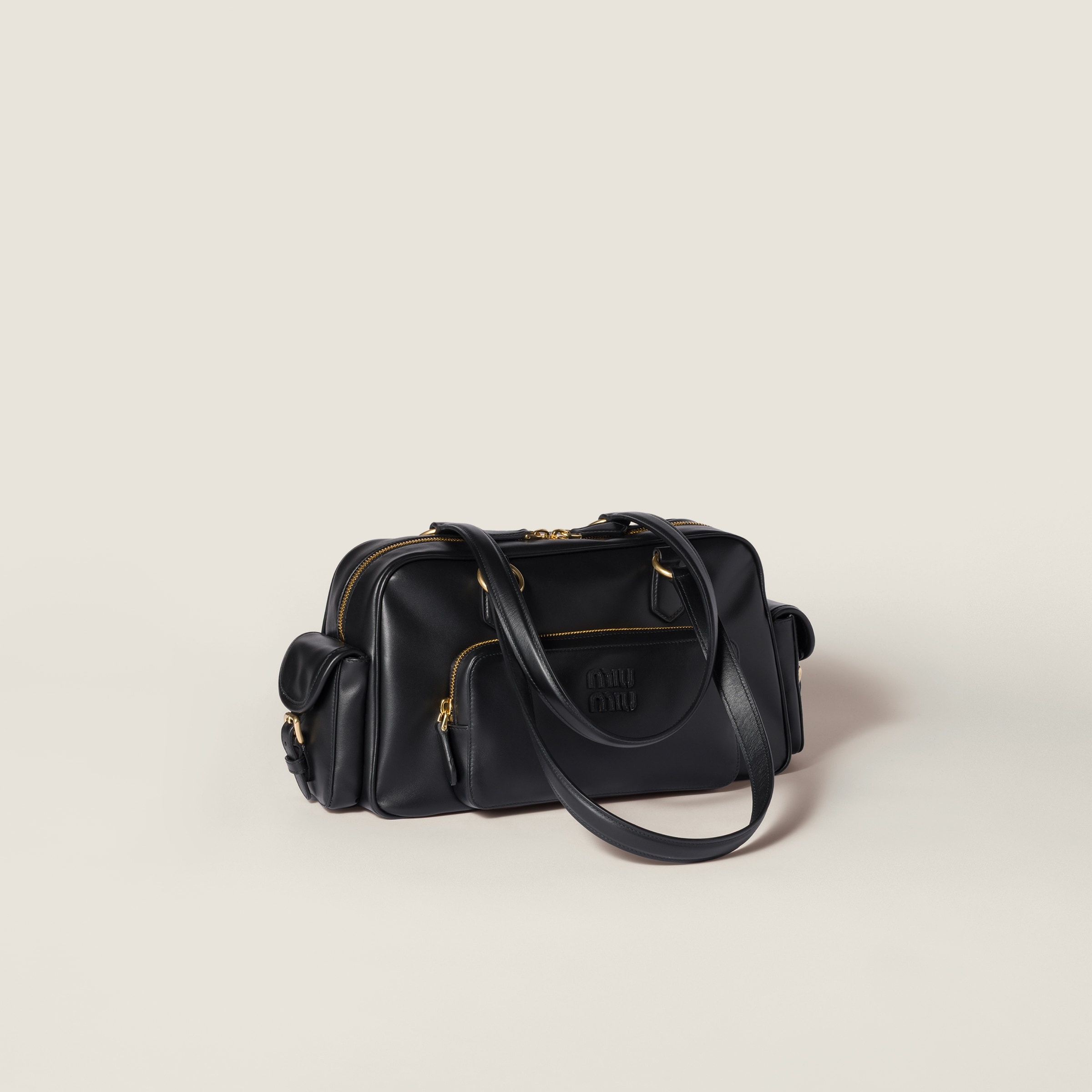 Pocket nappa leather top-handle bag - 2