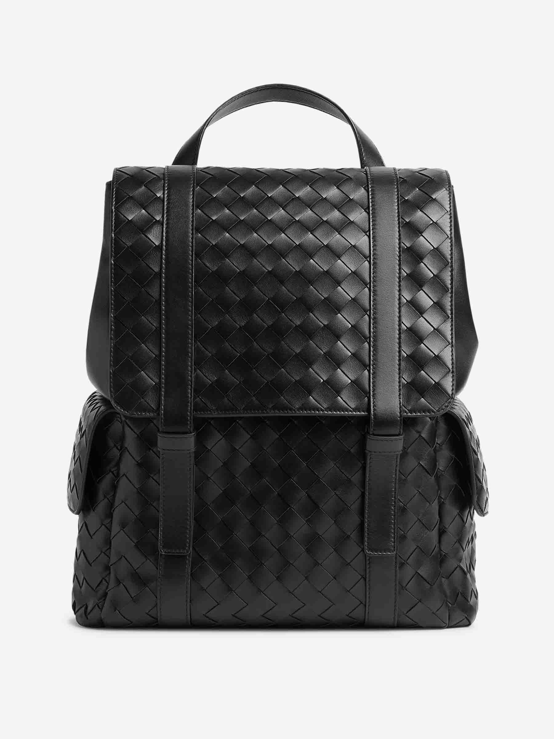 INTRECCIATO LEATHER BACKPACK - 1