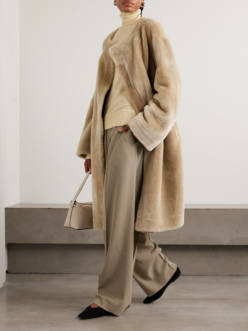 Totême Shearling coat Beige outlook