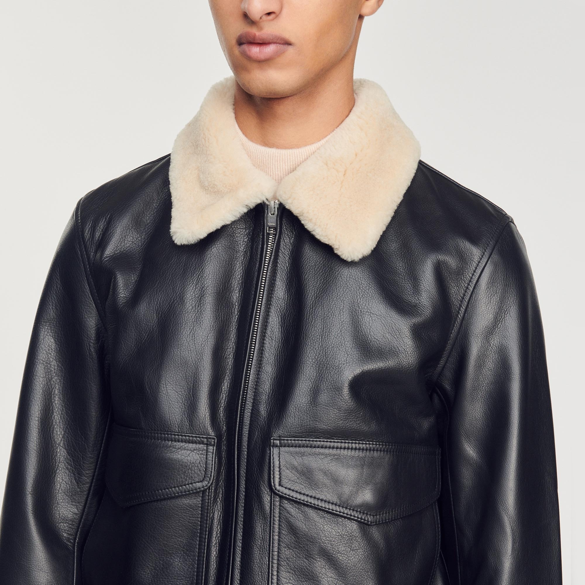 Leather aviator jacket - 4