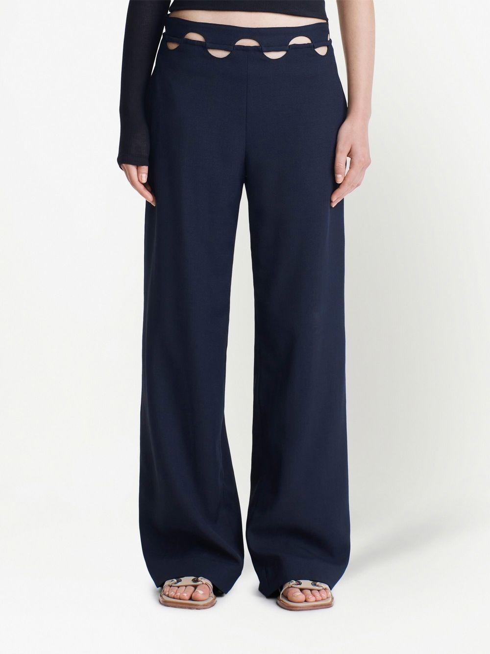 hinge-seam straight trousers - 5