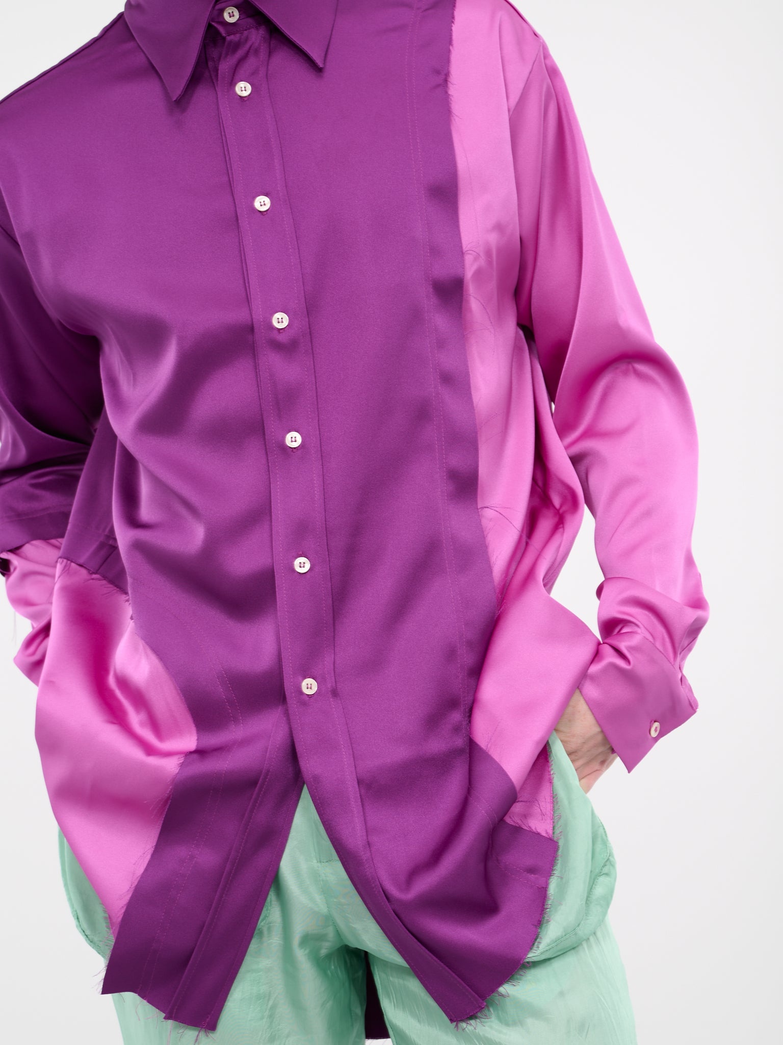 Patched Silk Shirt - 5