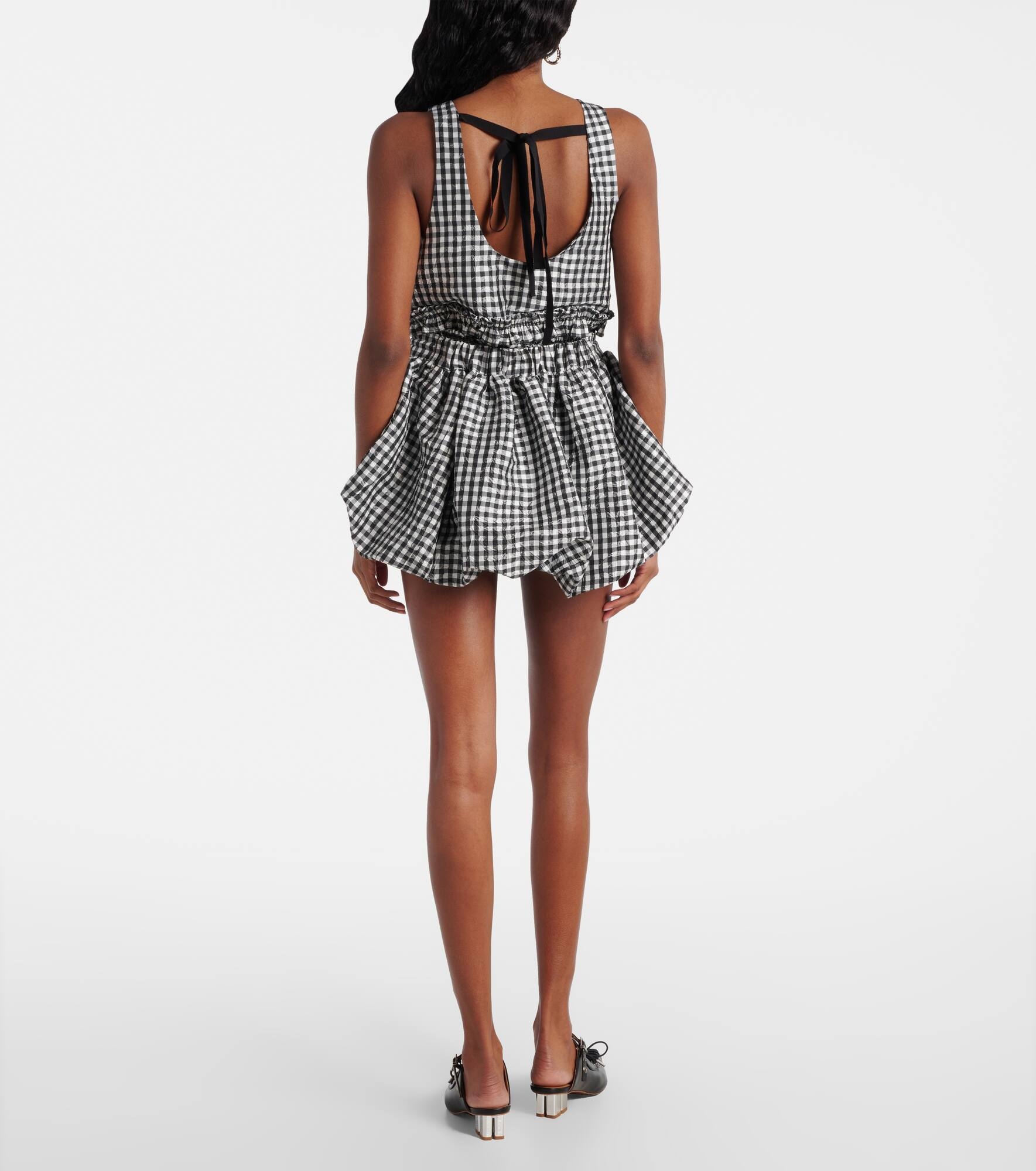 Gingham taffeta miniskirt - 3