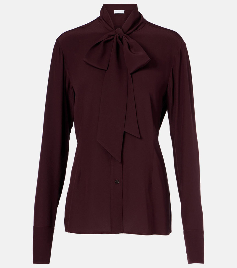 Tie-neck silk top 1