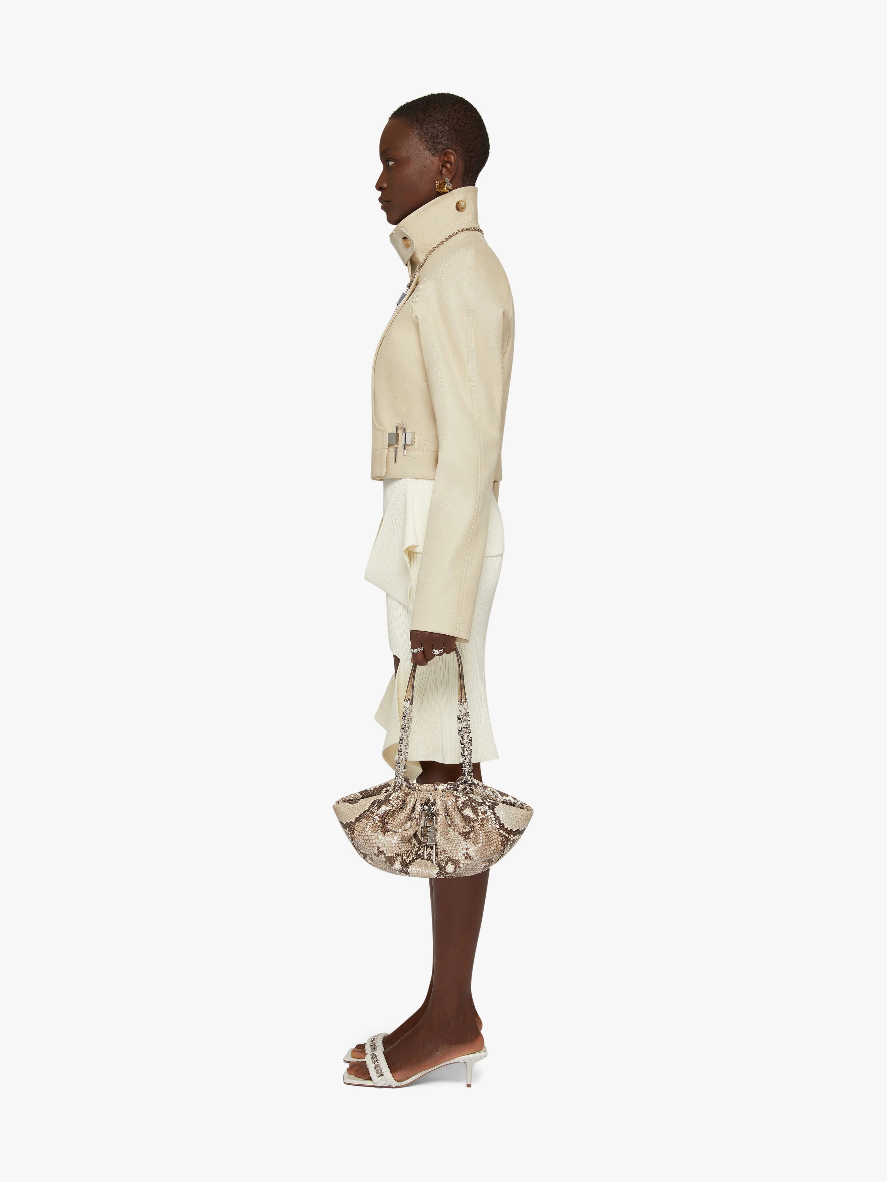 SHORT TRENCH COAT IN COTTON TWILL WITH U-LOCK BUCKLE - 3