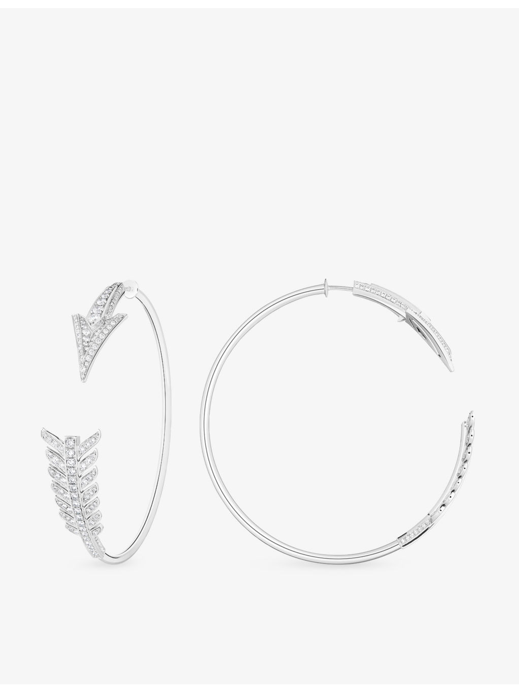 Fleche 18ct White-Gold And 1.83ct Diamond Hoop Earrings - 3