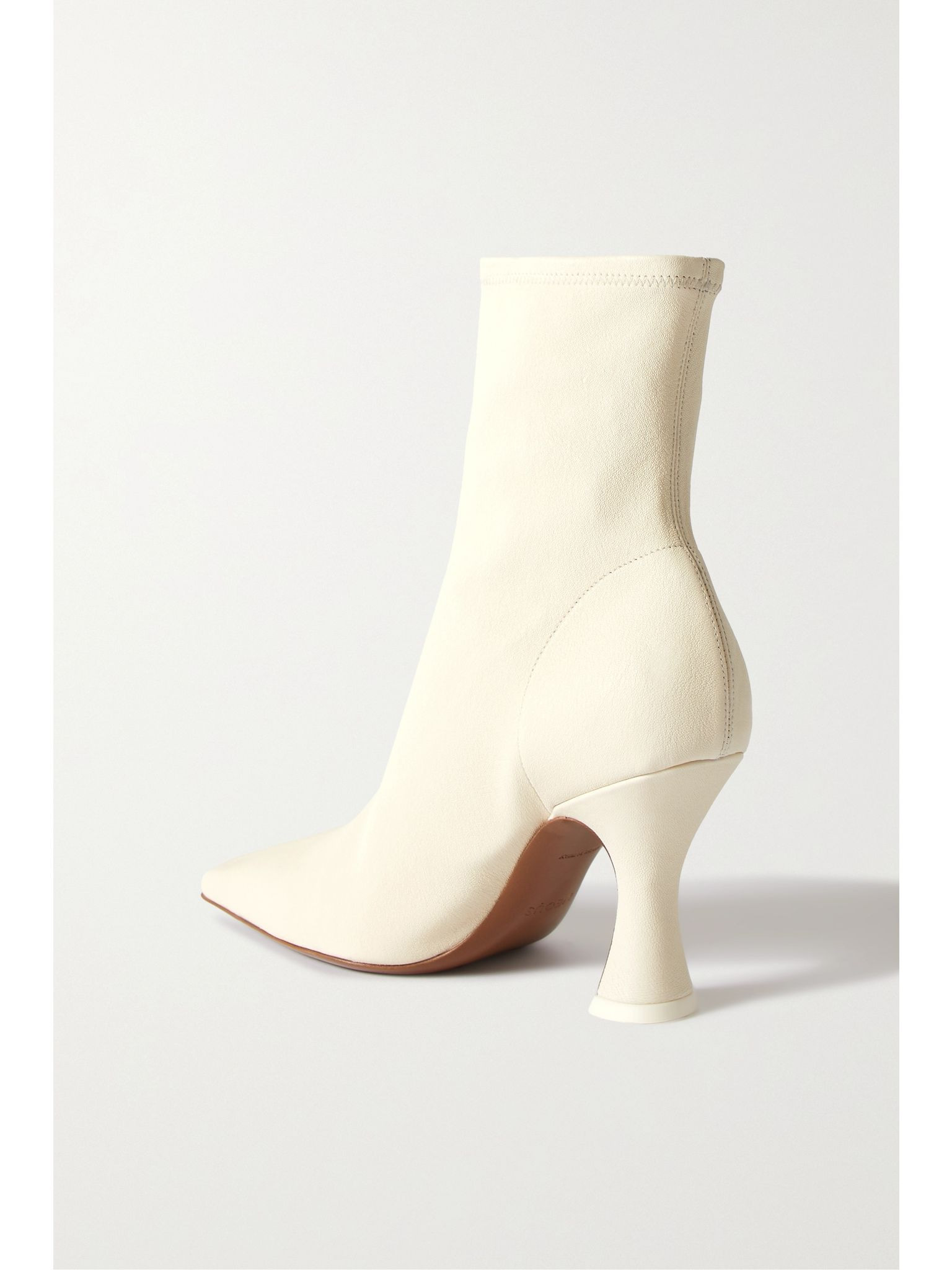 Ran stretch-leather ankle boots Cream - 3
