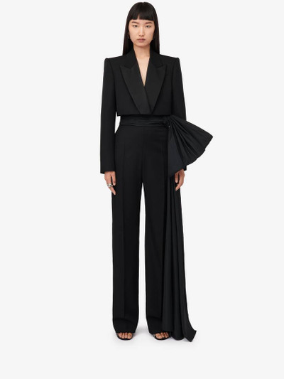 Alexander McQueen Women's Cropped Tuxedo Jacket in Black outlook
