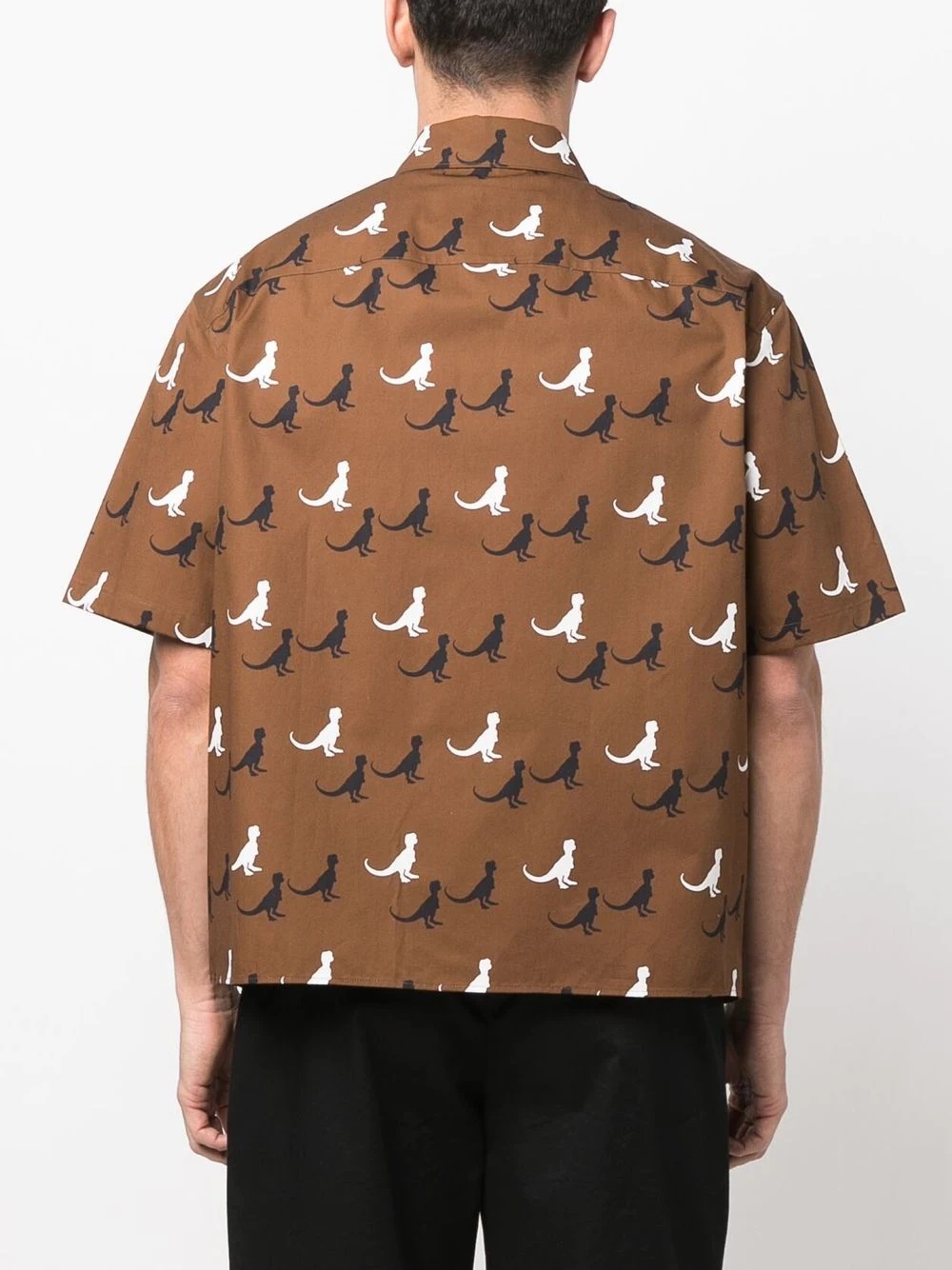 dinosaur-print cotton poplin shirt - 4