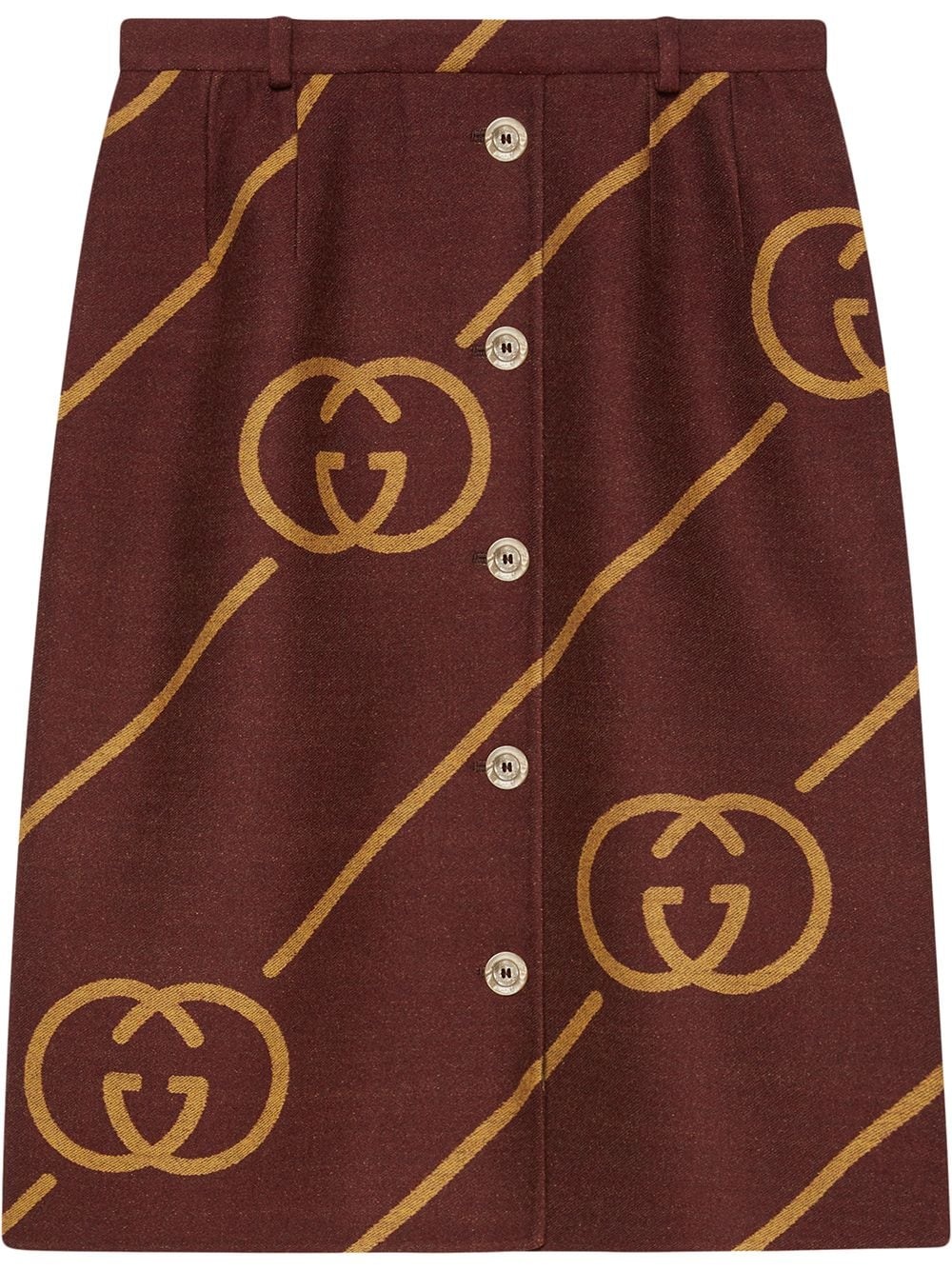 Reversible wool skirt with Interlocking G - 1