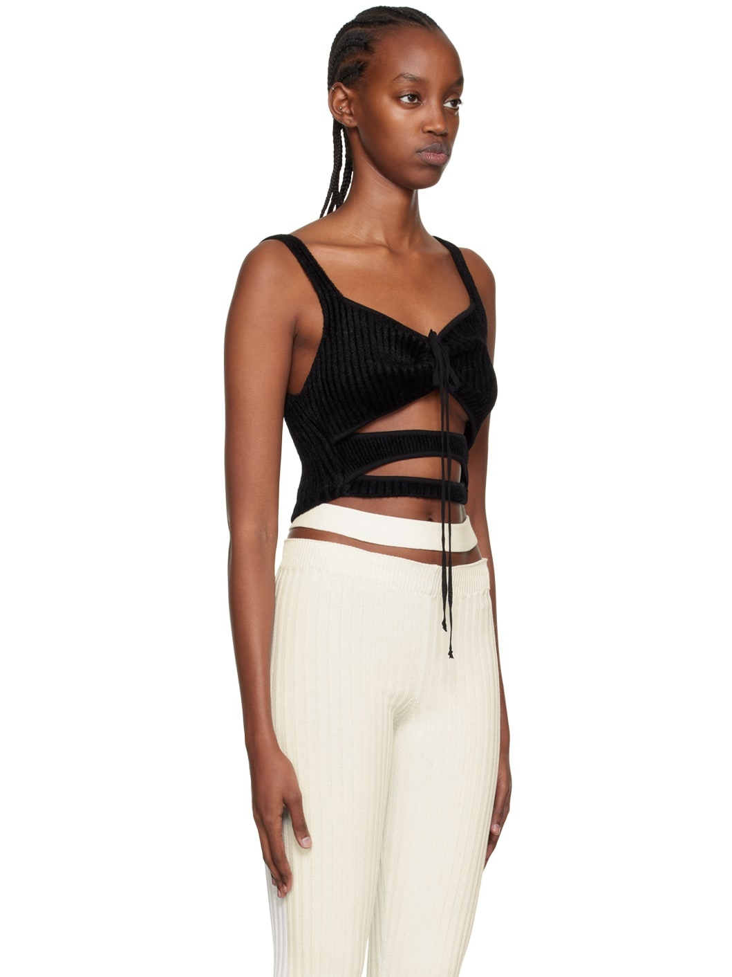 Black Cutout Tank Top - 2