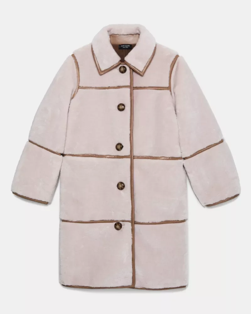 Faux Shearling Barrel Coat - 1