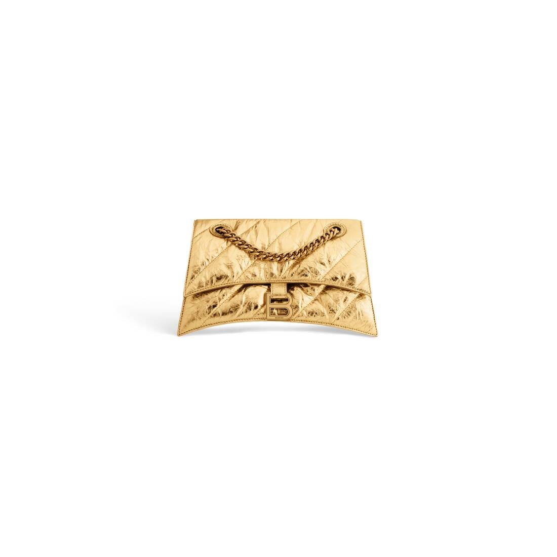 Women's Crush Small Chain Bag Metallized Quilted  in Gold - 5