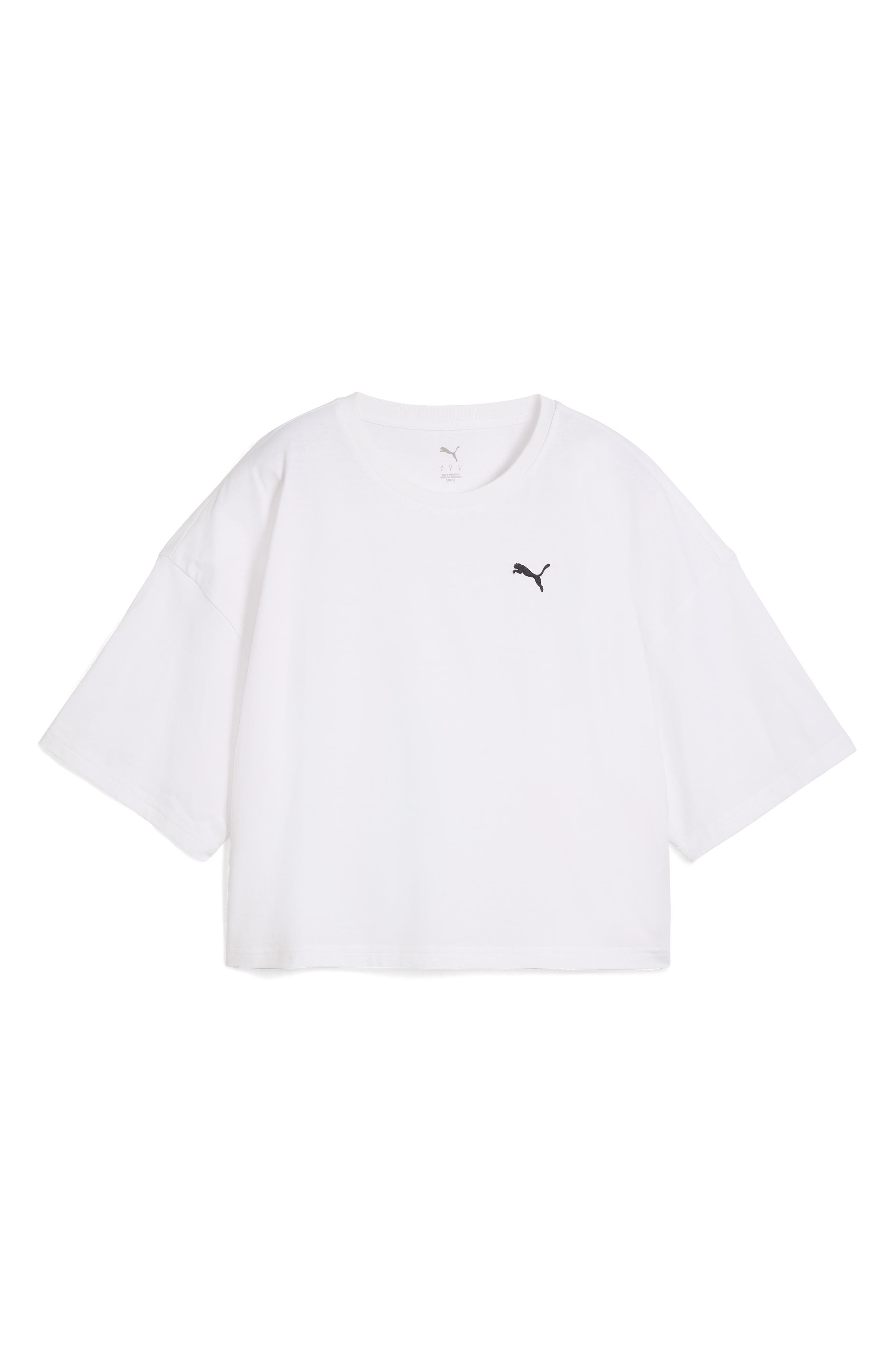 PUMA Oversize Crop Cotton T-Shirt in Puma White at Nordstrom - 3