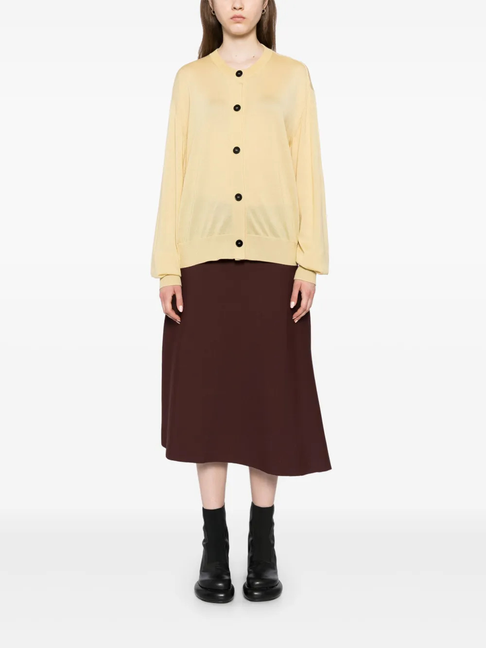 Superfine Crew Neck Cardigan - 2