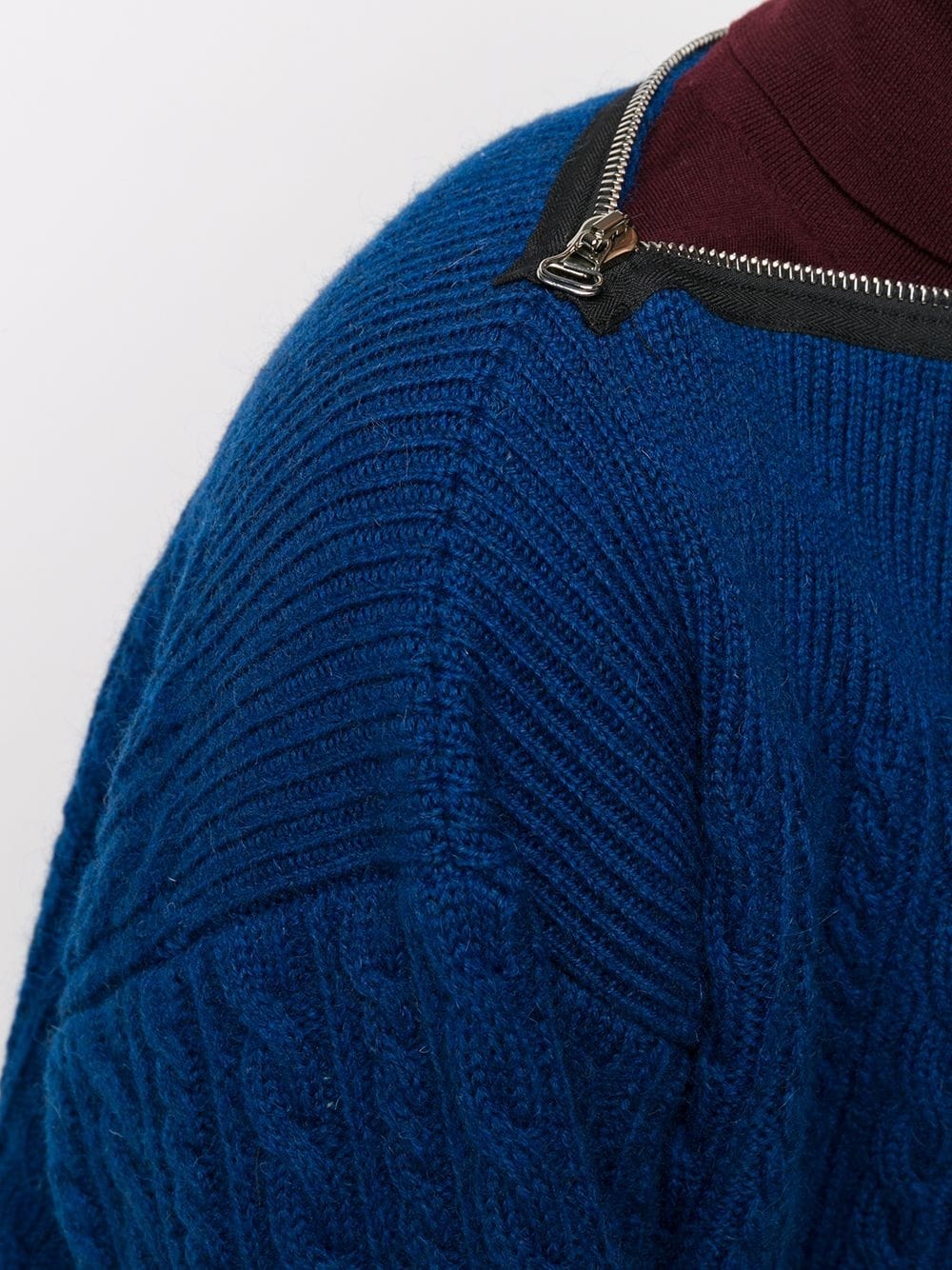 crew neck cable-knit jumper - 5