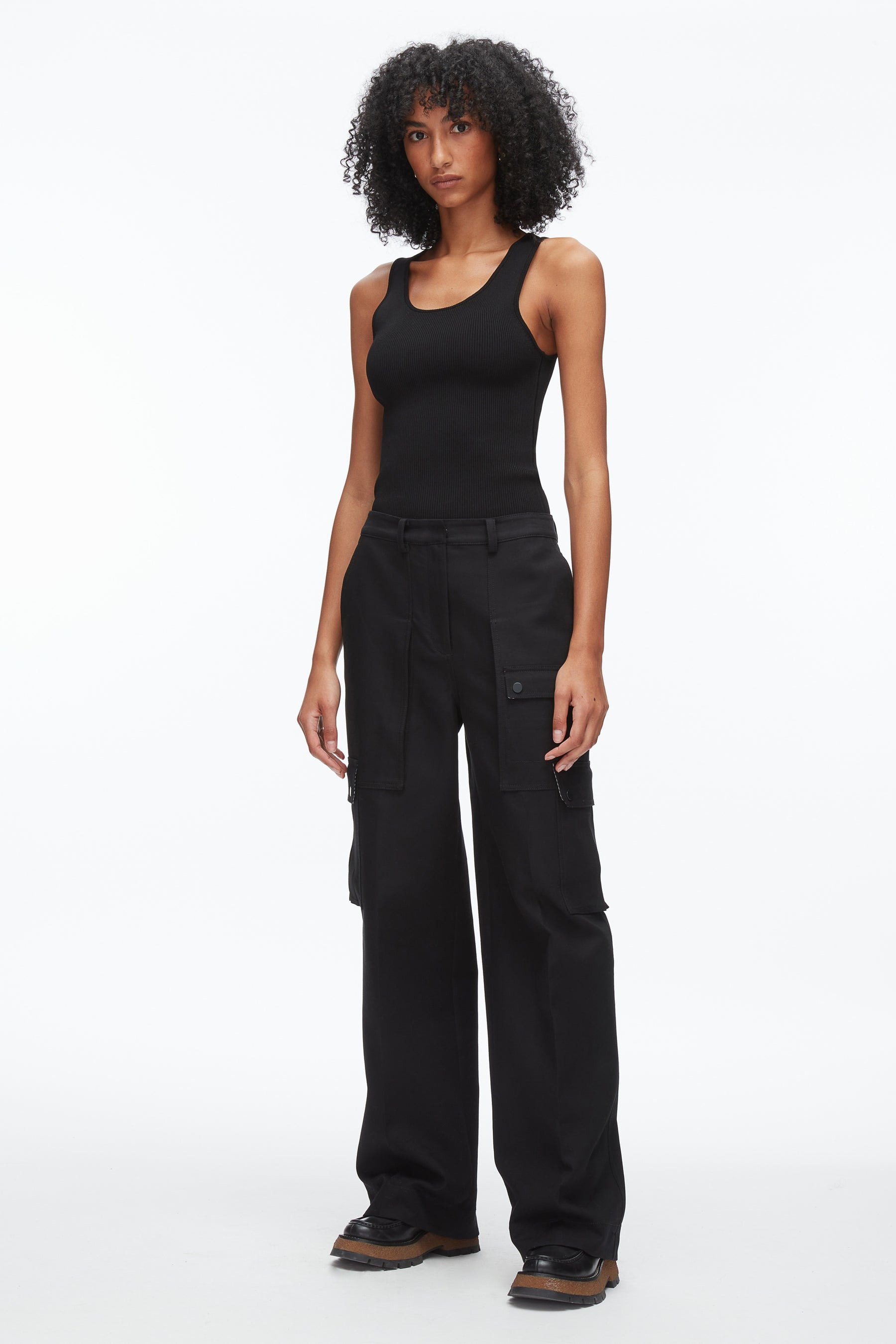 Carpenter Cargo Pants with Plaid Cuffs - 8