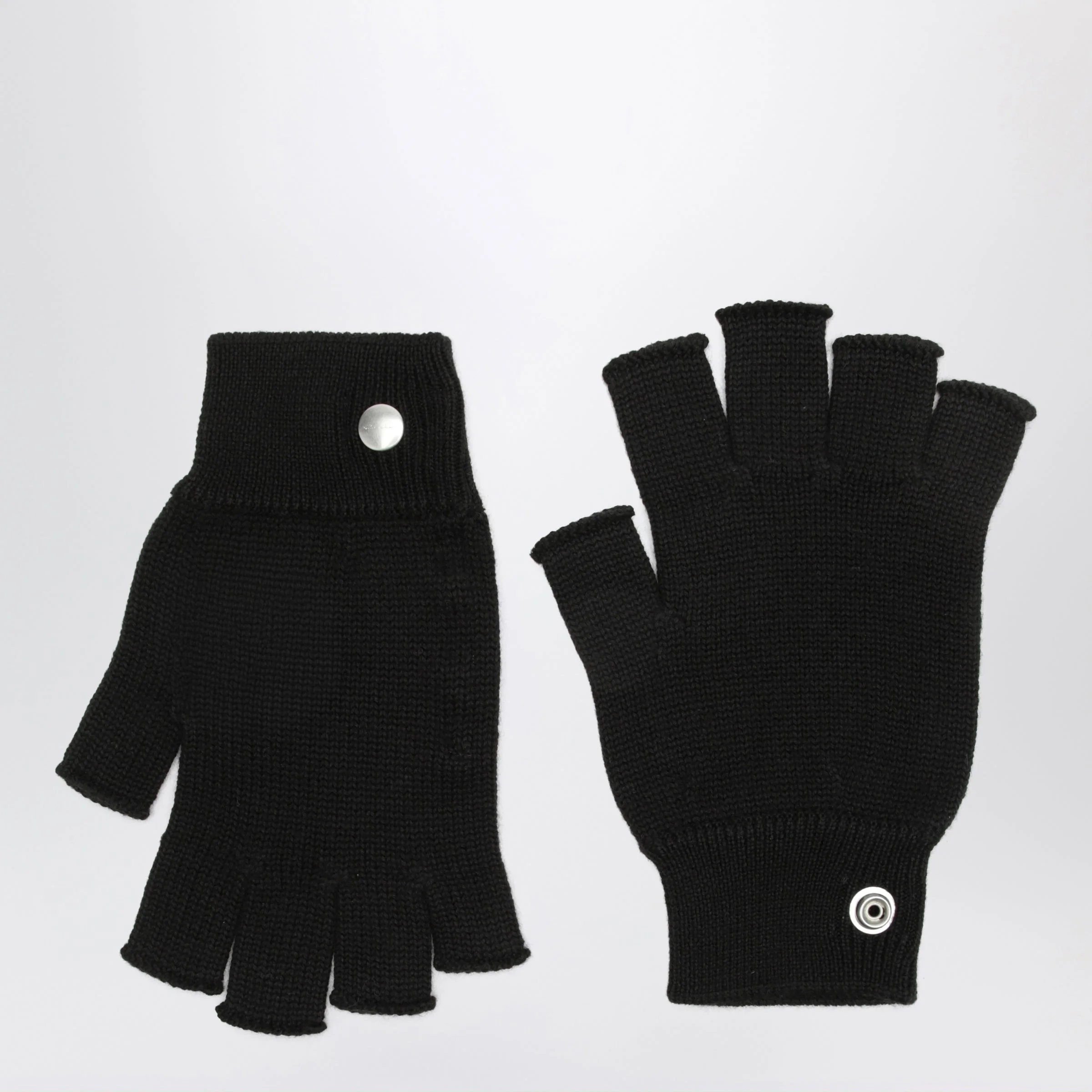 Rick Owens Black Wool Gloves Men - 1