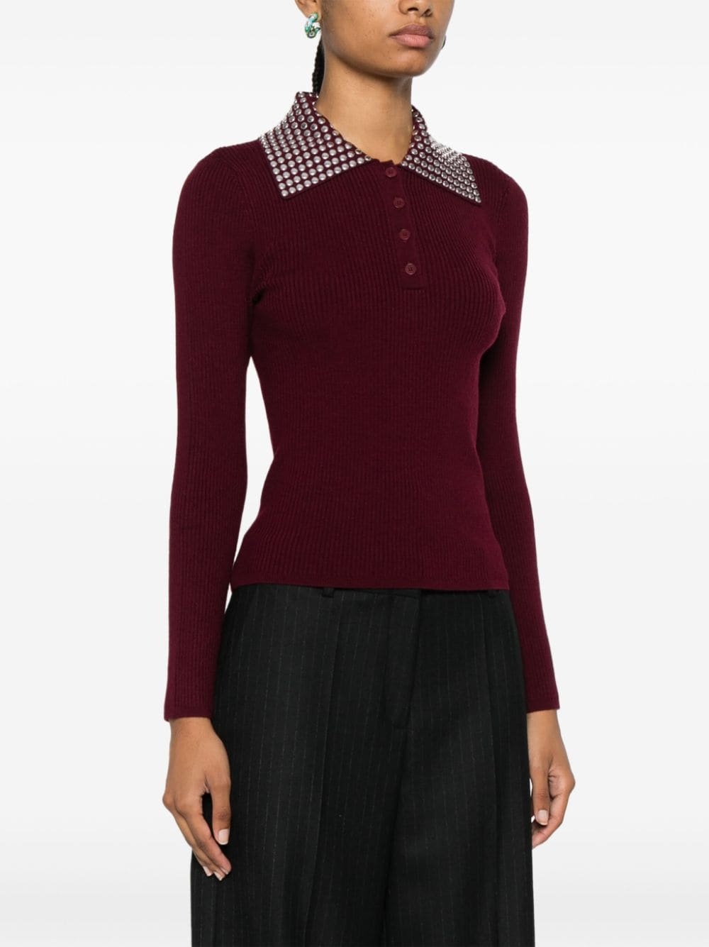 studded knitted top - 3
