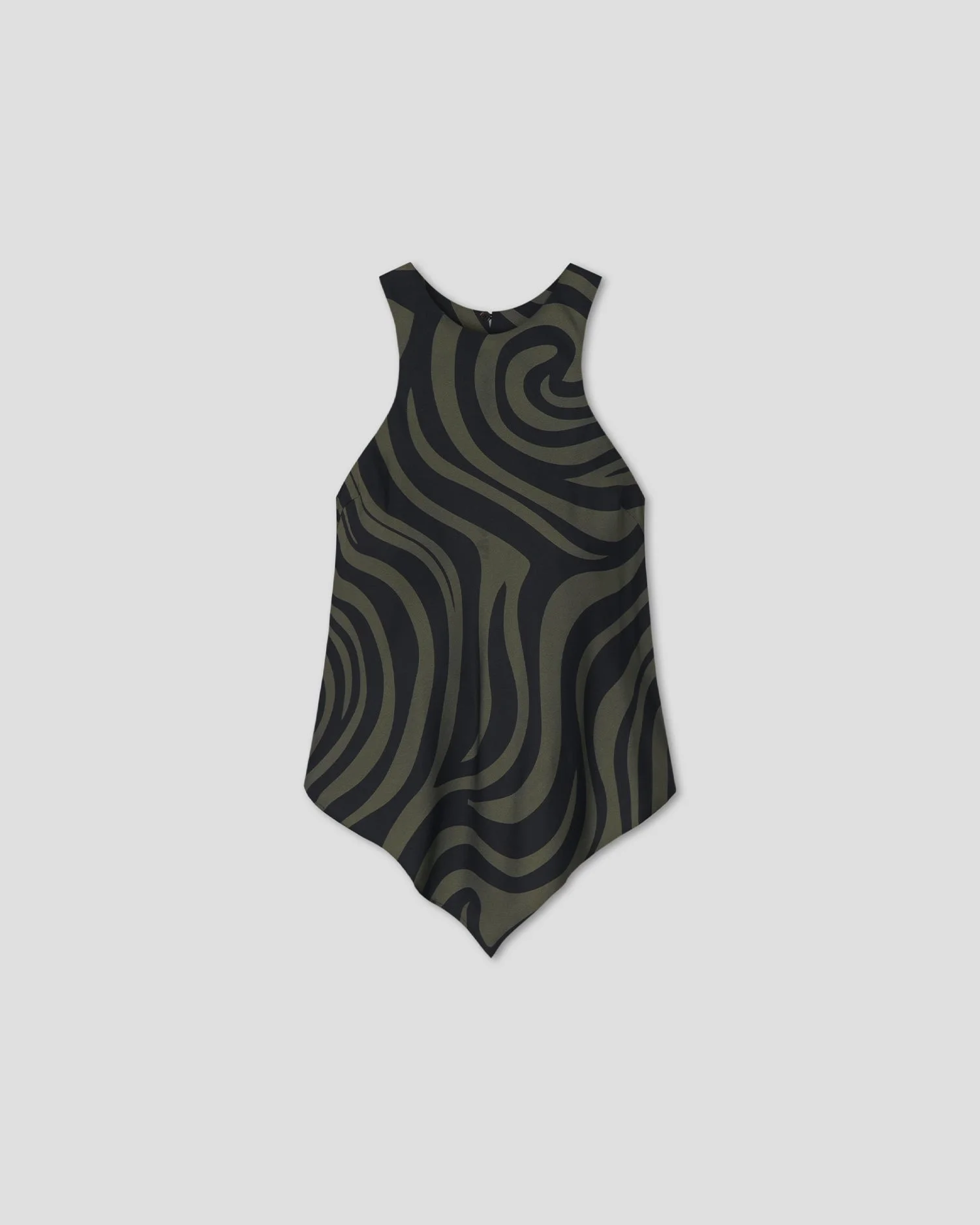 Twill Silk Loose Sleeveless Top - 1