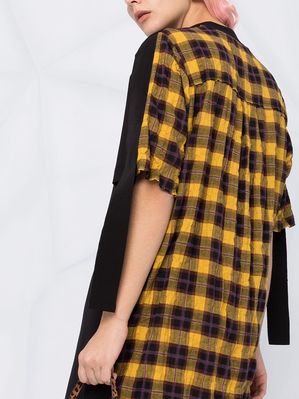 high-low checked dress - 5