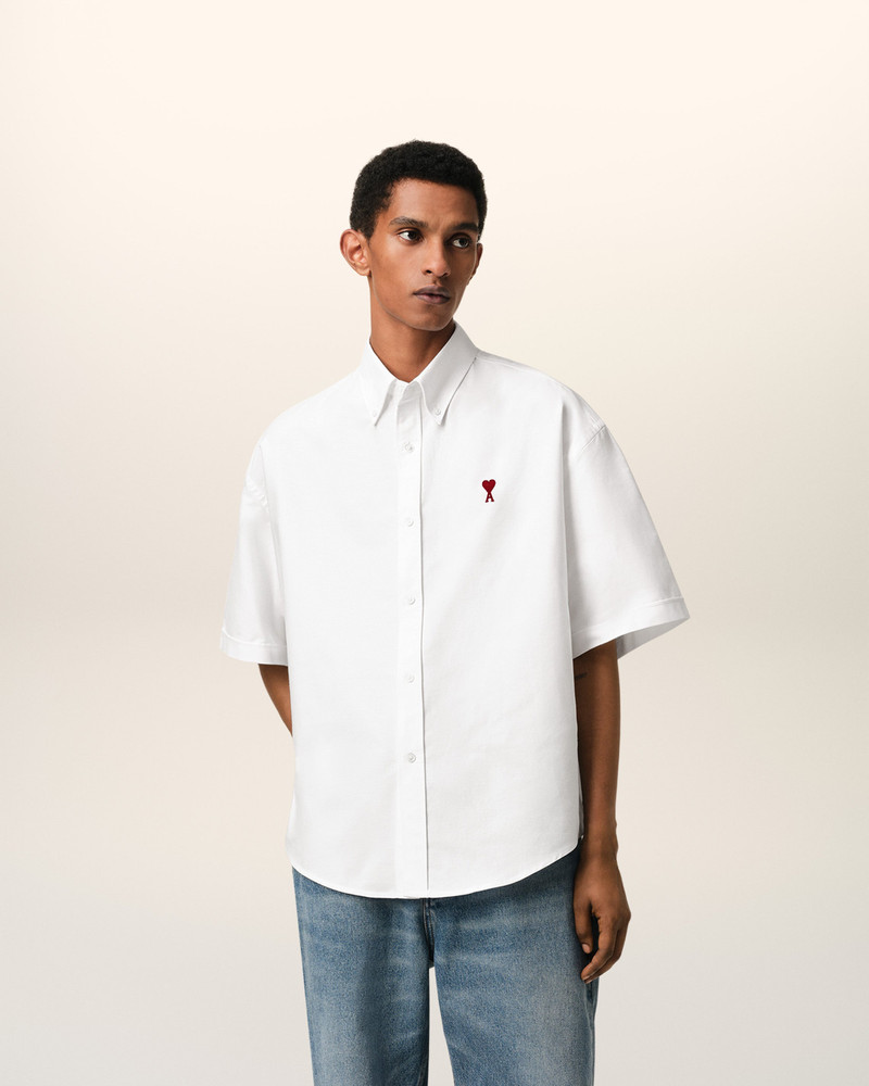 AMI Paris WHITE COTTON BOXY FIT SHORT SLEEVES SHIRT outlook