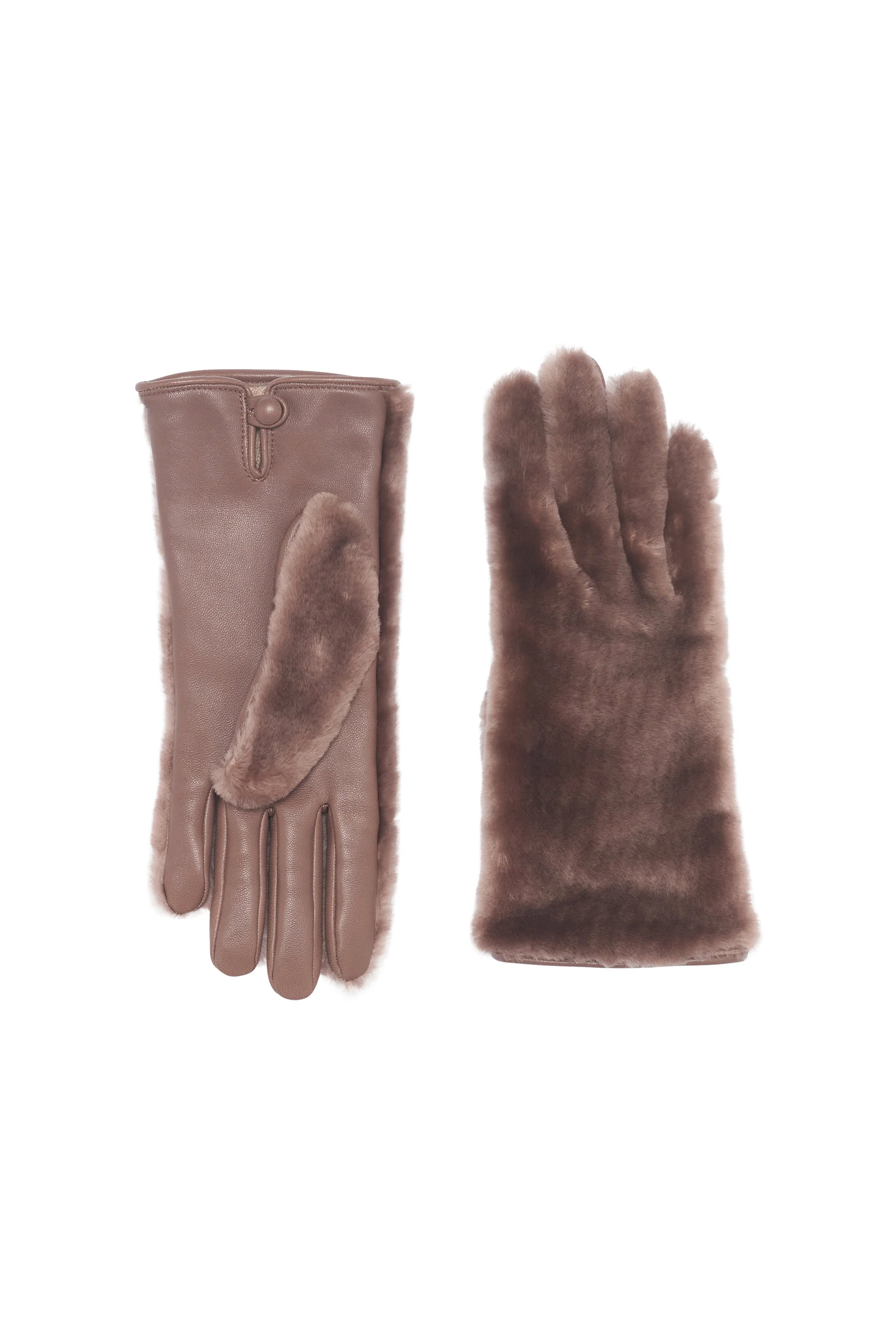 Eglantina Gloves in Mocha Shearling - 1
