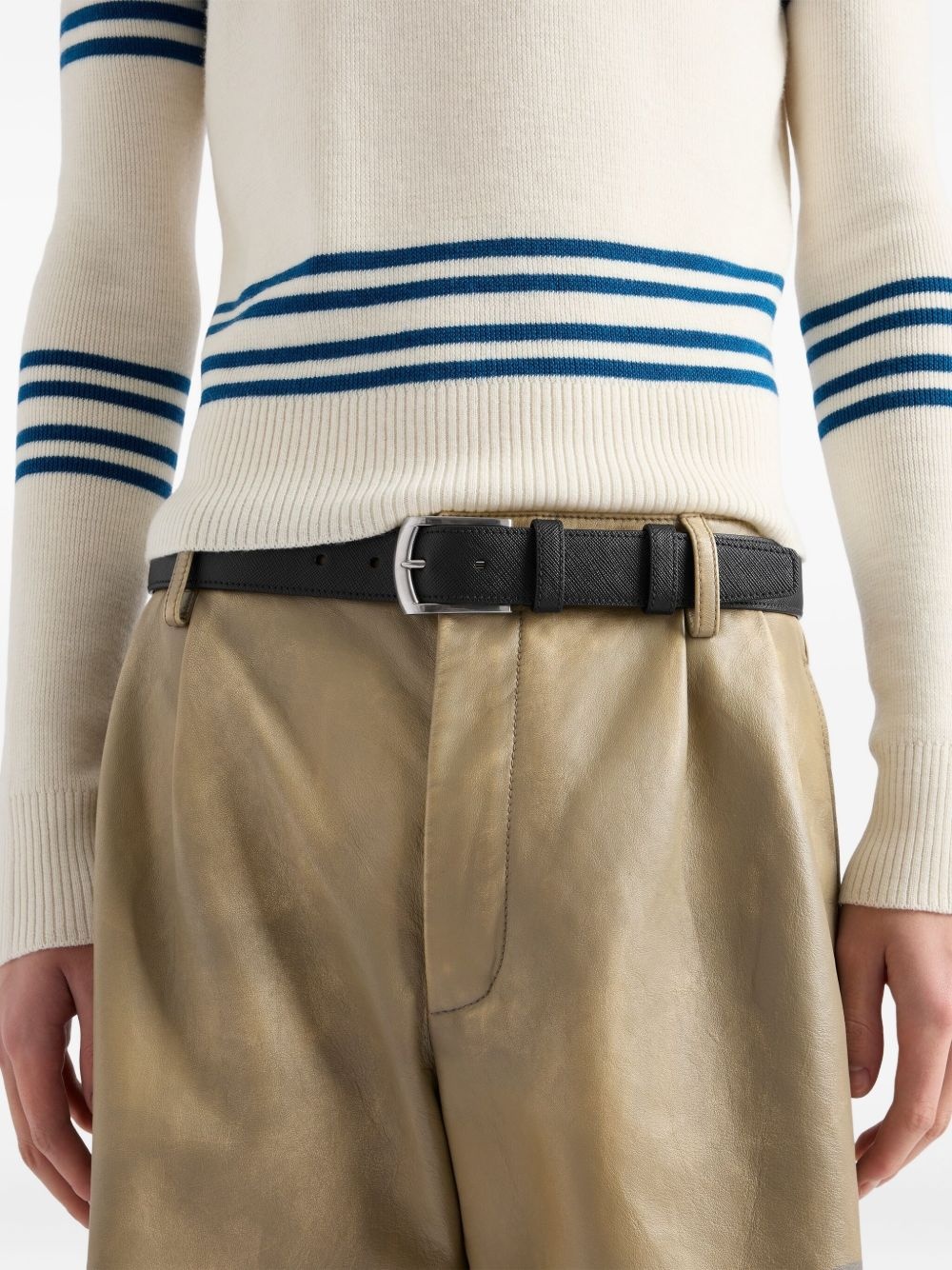 Saffiano leather belt - 3