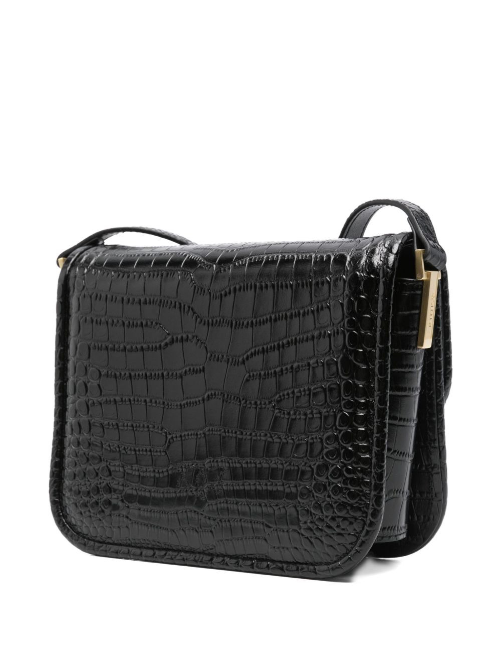 crocodile-embossed leather cross body bag - 3
