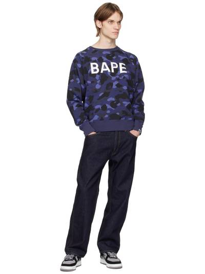 A BATHING APE® Navy Camo Crystal Sweatshirt outlook