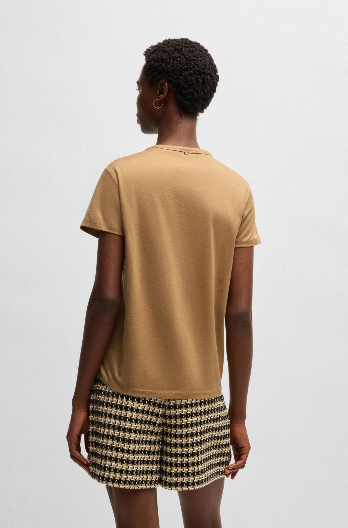 MERCERIZED-COTTON T-SHIRT WITH LOGO DETAIL - 4