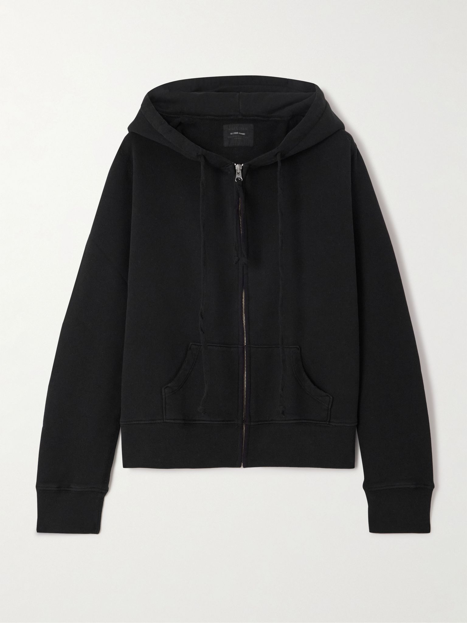 Callie cotton-jersey hoodie Black - 1