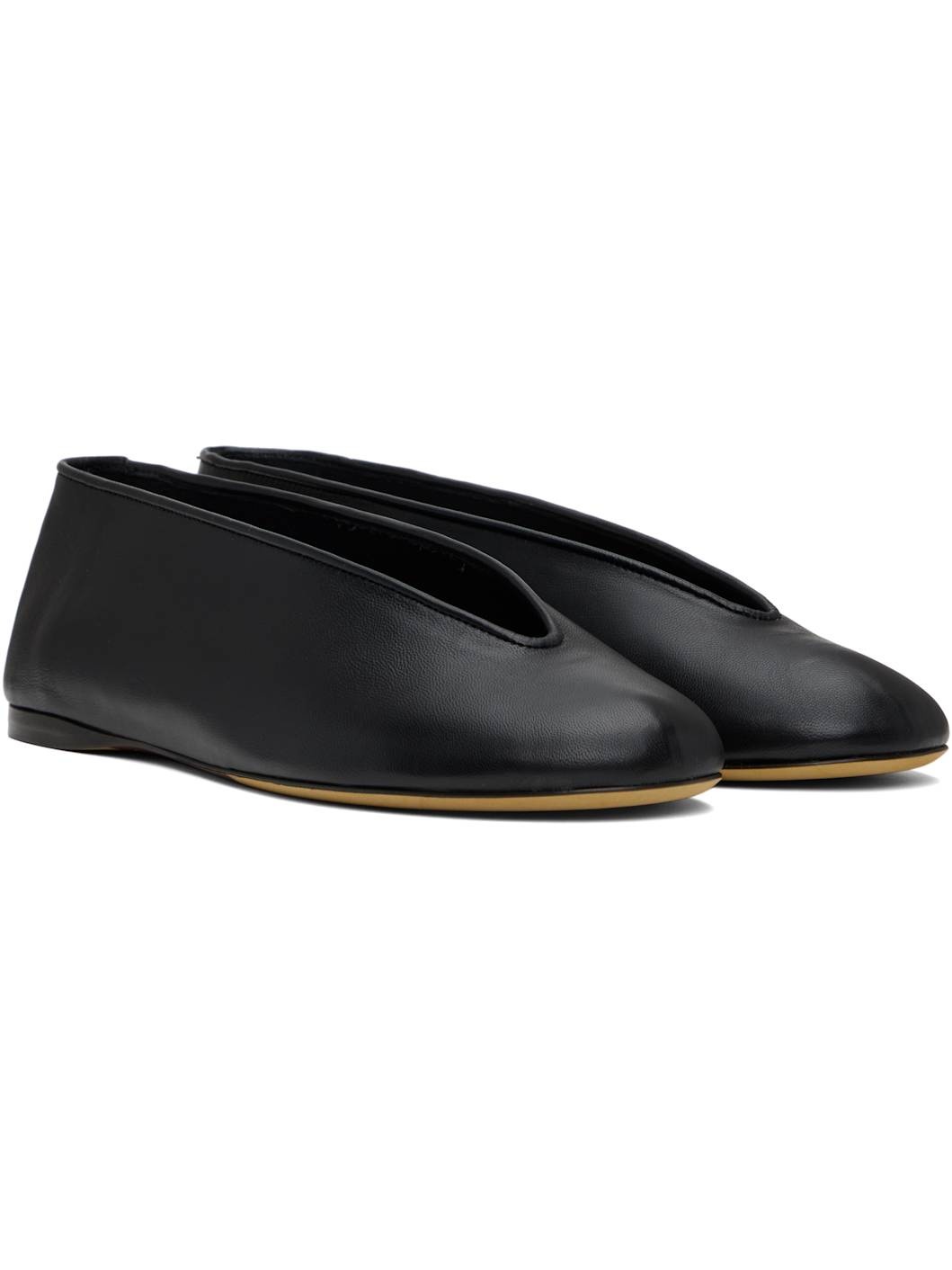 Black Duck Nappa Ballerina Flats - 4