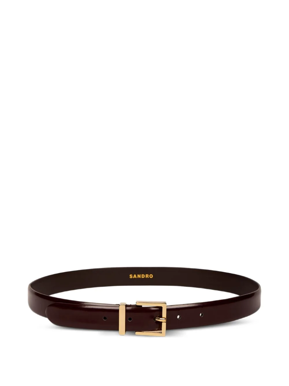 square-buckle leather belt - 1