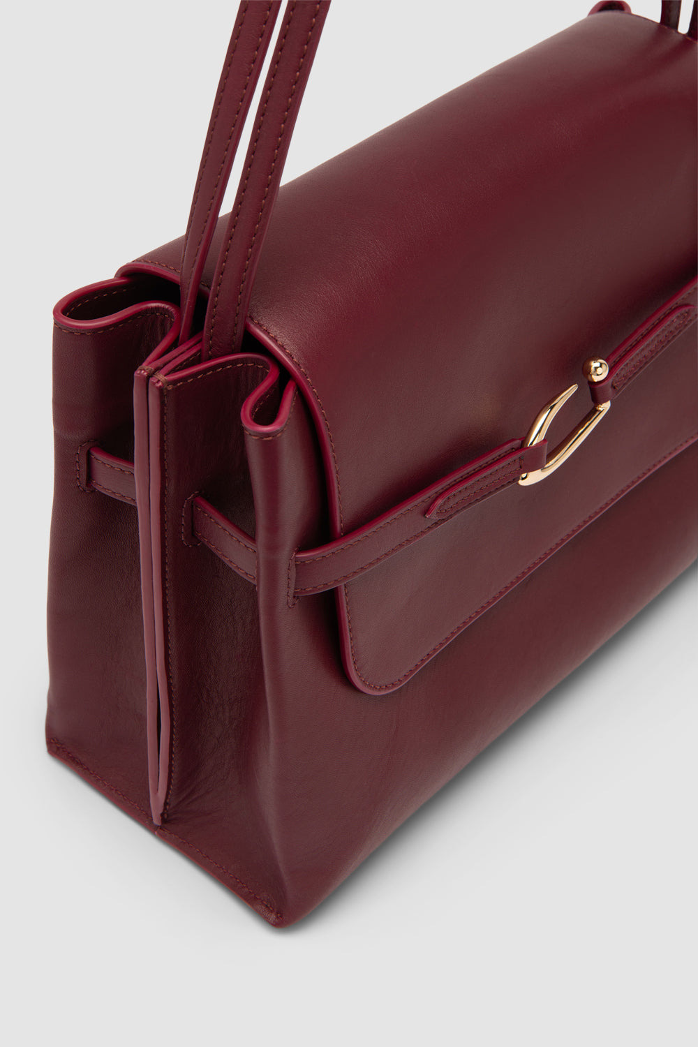 Cora Sour Cherry Nappa Leather Shoulder Bag - 7