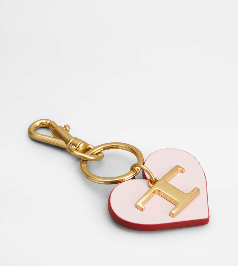 T TIMELESS HEART KEY HOLDER IN LEATHER - RED 3