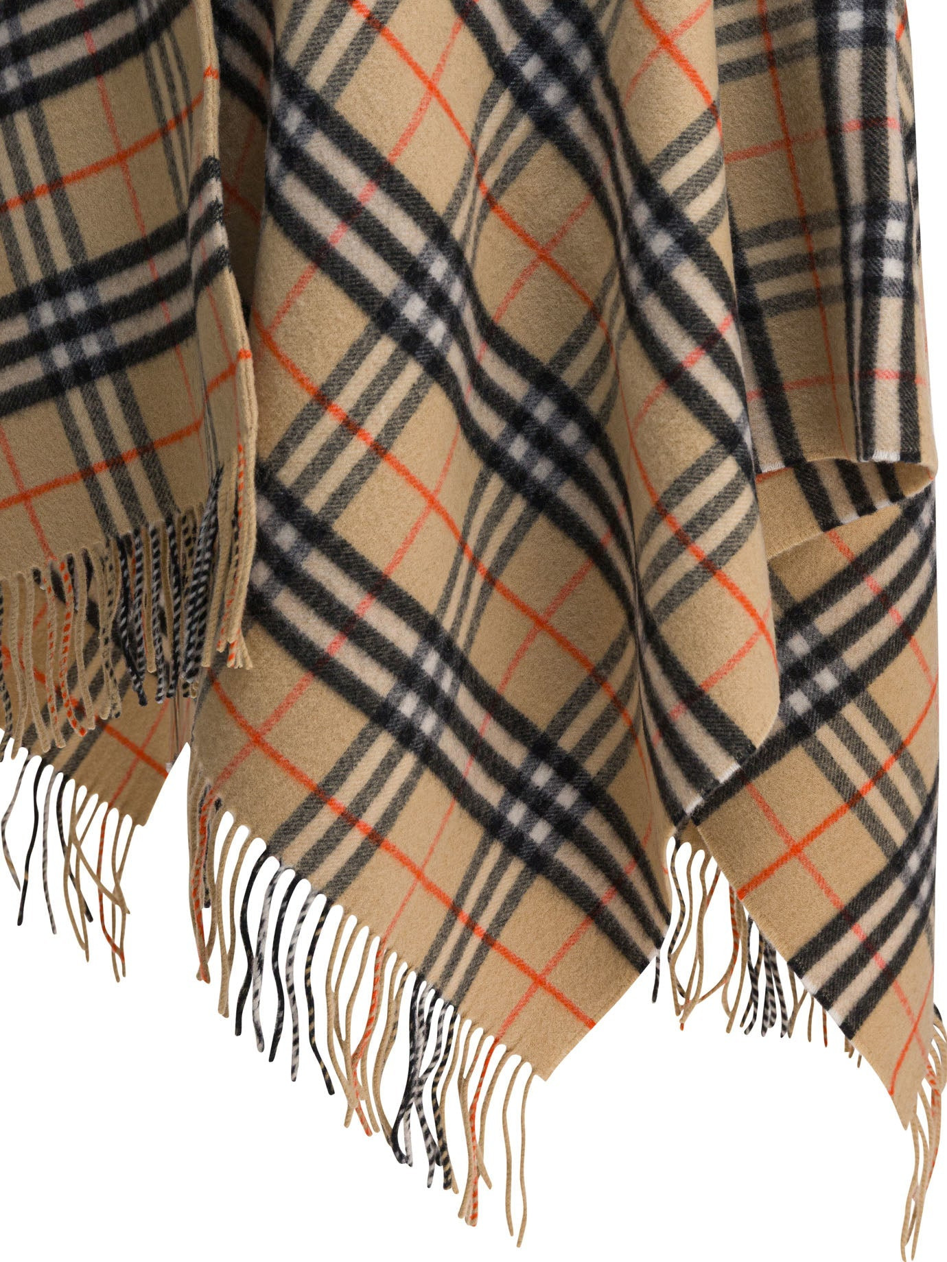 Burberry Women "Check" Wool And Cashemre Cape - 4