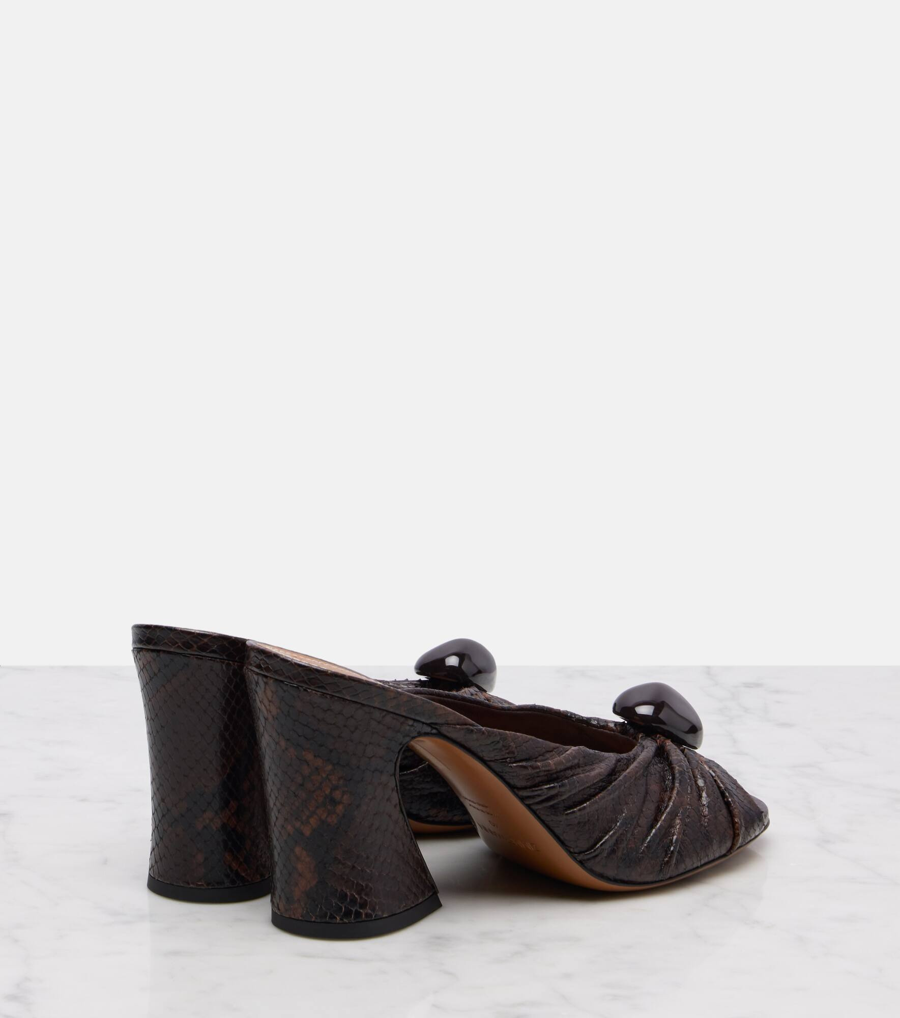 Gleam 85 snake-effect leather mules - 2