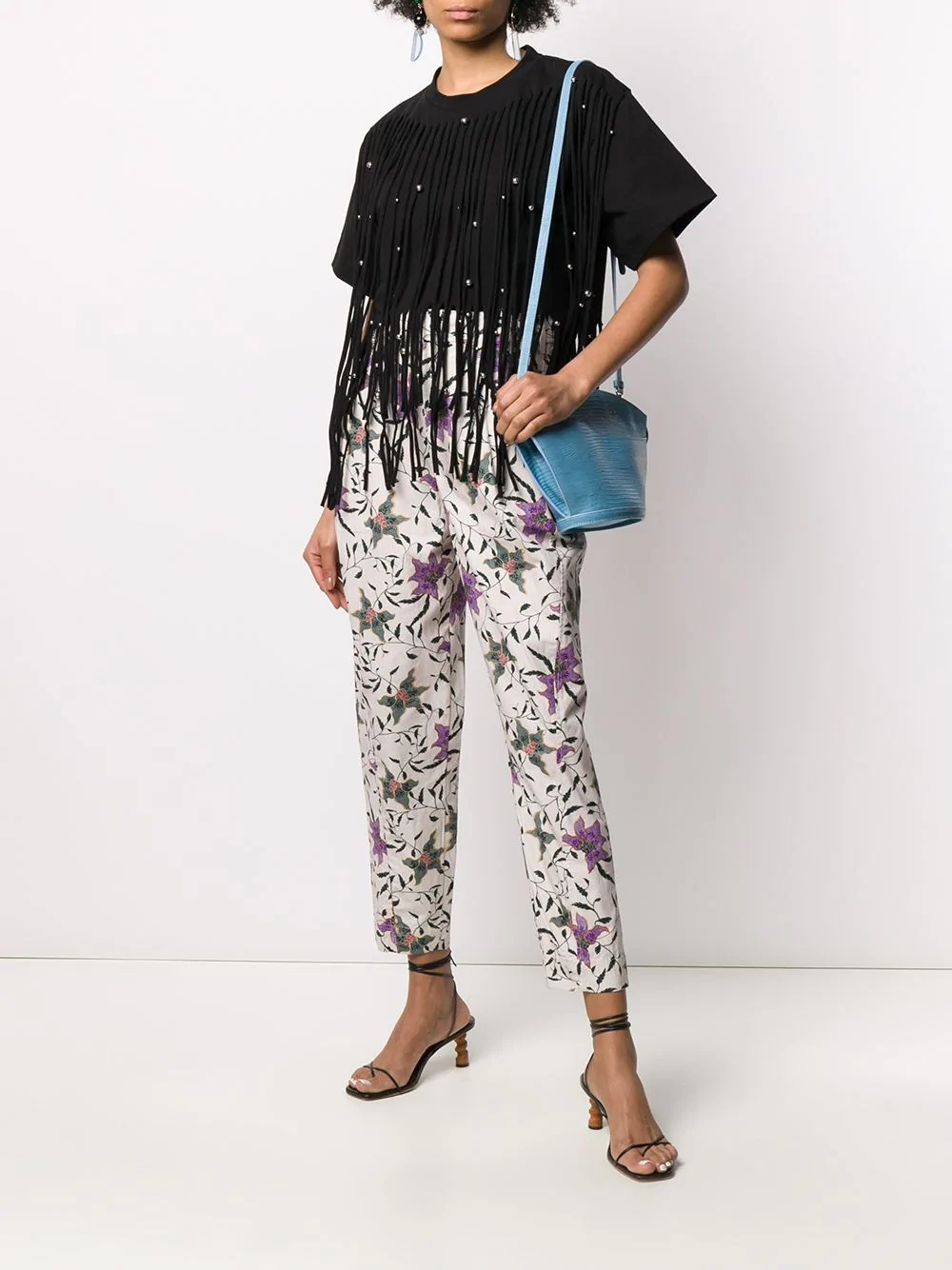 floral print tapered trousers - 2